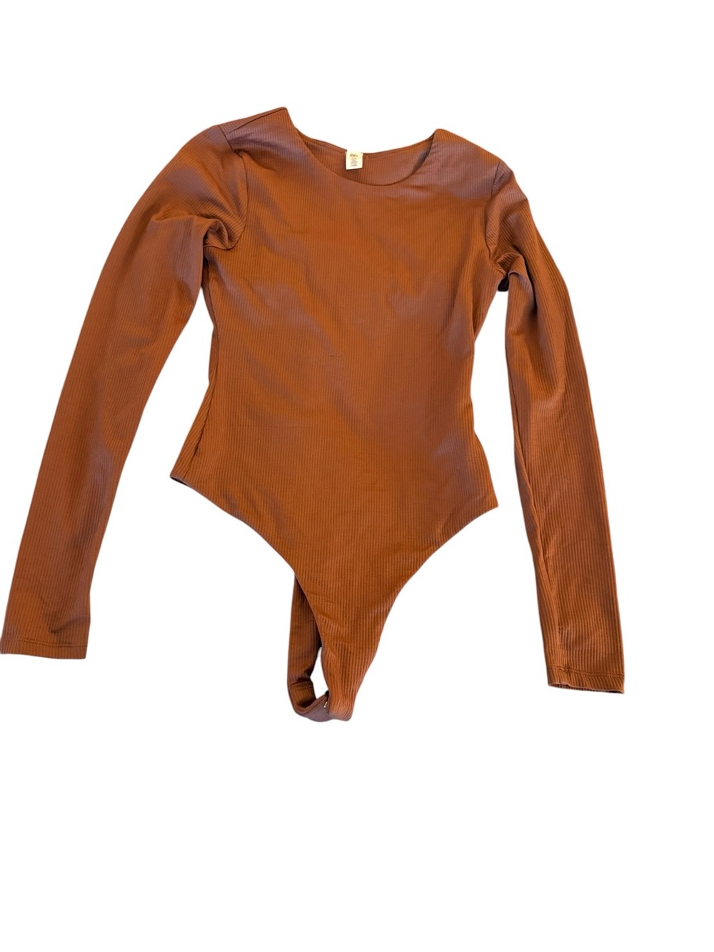 BP ribbed brown long sleeve bodysuit XS